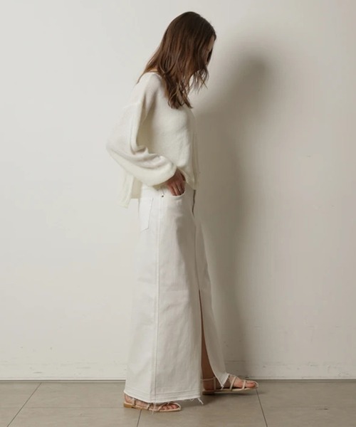 CADUNE（カデュネ）の「メッシュニット（ニット/セーター・レディース・ホワイト/ライトパープル/ネイビー/ピンク/レッド・38）」の15枚目の写真