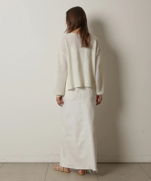 CADUNE（カデュネ）の「メッシュニット（ニット/セーター・レディース・ホワイト/ライトパープル/ネイビー/ピンク/レッド・38）」の16枚目の写真