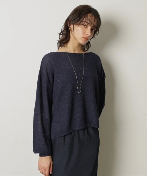 CADUNE（カデュネ）の「メッシュニット（ニット/セーター・レディース・ホワイト/ライトパープル/ネイビー/ピンク/レッド・38）」の10枚目の写真