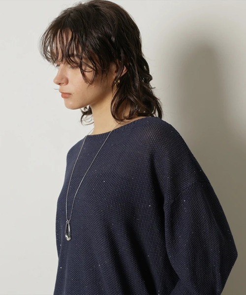 CADUNE（カデュネ）の「メッシュニット（ニット/セーター・レディース・ホワイト/ライトパープル/ネイビー/ピンク/レッド・38）」の11枚目の写真