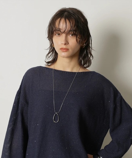 CADUNE（カデュネ）の「メッシュニット（ニット/セーター・レディース・ホワイト/ライトパープル/ネイビー/ピンク/レッド・38）」の12枚目の写真