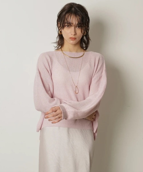 CADUNE（カデュネ）の「メッシュニット（ニット/セーター・レディース・ホワイト/ライトパープル/ネイビー/ピンク/レッド・38）」の8枚目の写真