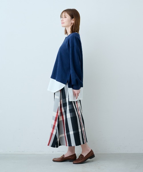 IEDIT(イディット)の「IEDIT 白をチラ見せ ロンTを重ねたみたいなロングトップス(その他トップス・レディース・アイボリー/ブラック/ネイビー・M/L/4L/S/3L/LL)」の6枚目の写真