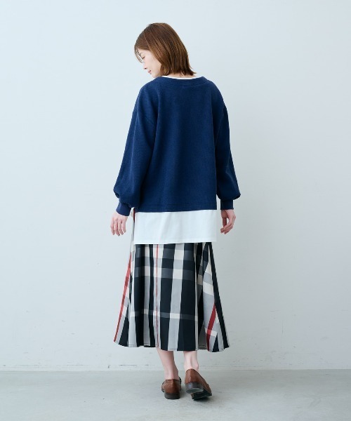 IEDIT(イディット)の「IEDIT 白をチラ見せ ロンTを重ねたみたいなロングトップス(その他トップス・レディース・アイボリー/ブラック/ネイビー・M/L/4L/S/3L/LL)」の7枚目の写真