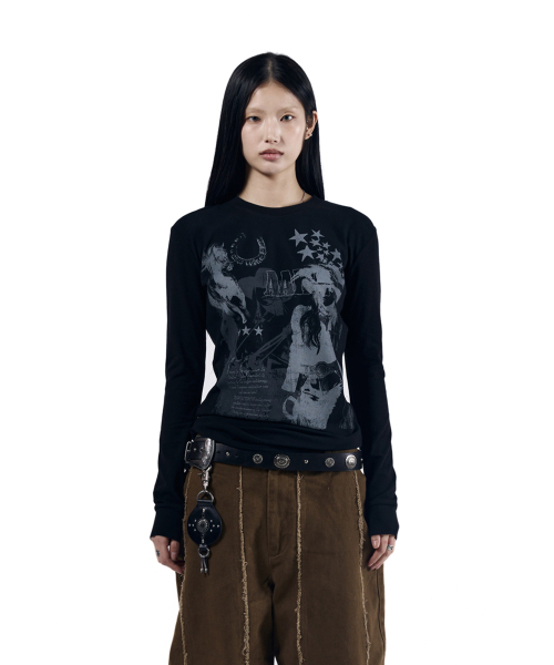 AAKAM(アーカム)の「Western Muse Long Sleeve (Black)(Tシャツ/カットソー・レディース・その他・1/2)」の3枚目の写真