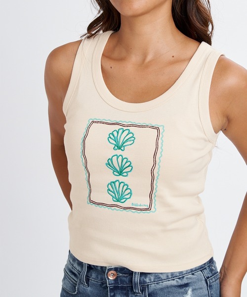 BILLABONG（ビラボン）の「BILLABONG/ビラボン タンクトップ ショート丈 BG013362（タンクトップ・レディース・スミクロ/グリーン/ピンク/オフホワイト・M）」の10枚目の写真