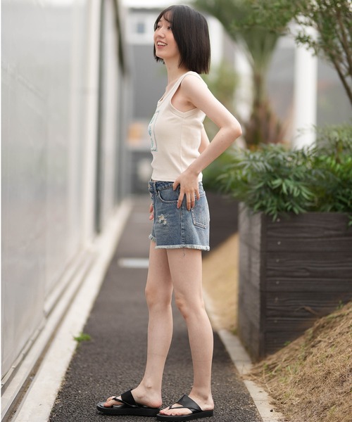 BILLABONG（ビラボン）の「BILLABONG/ビラボン タンクトップ ショート丈 BG013362（タンクトップ・レディース・スミクロ/グリーン/ピンク/オフホワイト・M）」の7枚目の写真