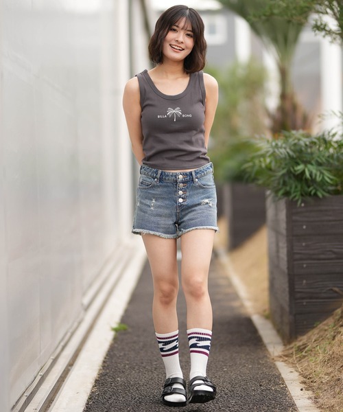 BILLABONG（ビラボン）の「BILLABONG/ビラボン タンクトップ ショート丈 BG013362（タンクトップ・レディース・スミクロ/グリーン/ピンク/オフホワイト・M）」の12枚目の写真