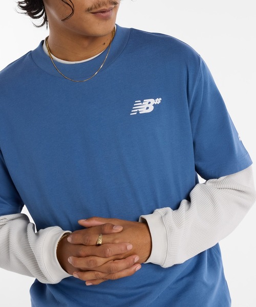 NEW BALANCE(ニューバランス)の「Numeric Small ロゴ T-Shirt(Tシャツ/カットソー・メンズ・チョコ/サックスブルー・SMALL/MEDIUM/LARGE/X-LARGE/XX-LARGE)」の11枚目の写真