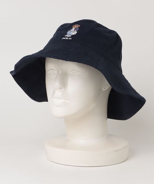 POLO RALPH LAUREN(ポロ ラルフ ローレン)の「Polo ベア コットン バケット ハット(ハット・レディース・ネイビー系1・ONE)」の3枚目の写真