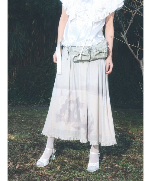 merry jenny（メリージェニー）の「pale morning フリルメッシュスカート（スカート・レディース・グリーン/グレー・FREE）」の3枚目の写真