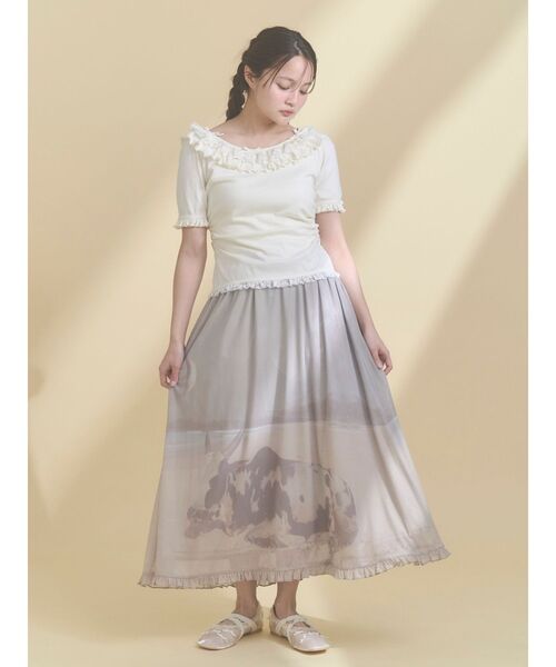 merry jenny（メリージェニー）の「pale morning フリルメッシュスカート（スカート・レディース・グリーン/グレー・FREE）」の11枚目の写真