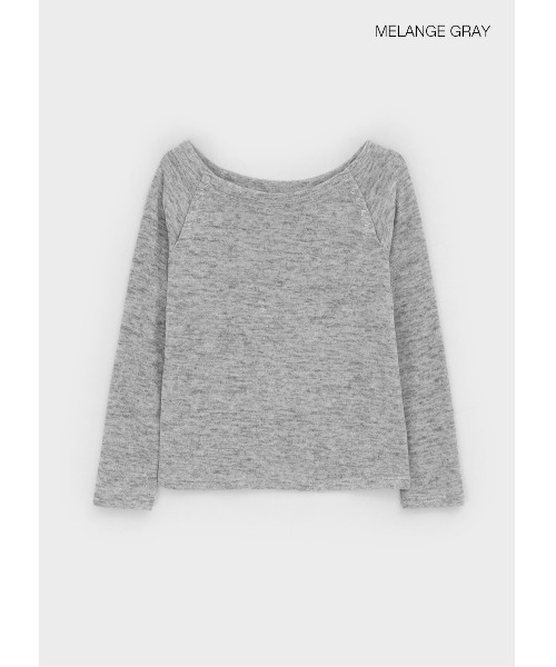 BLACKUP（ブラックアップ）の「[MADE] ミックスカラーボタンオフショルニットT（Tシャツ/カットソー・レディース・グレー/チャコール・FREE）」の18枚目の写真