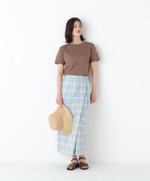 human woman(ヒューマンウーマン)の「◆Bonne chance 刺繍ロゴTシャツ(Tシャツ/カットソー・レディース・レッド/ブラウン/グレー・MEDIUM)」の15枚目の写真
