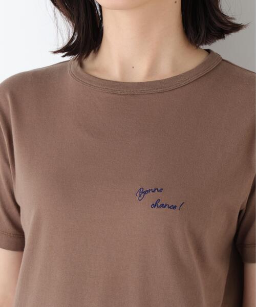 human woman(ヒューマンウーマン)の「◆Bonne chance 刺繍ロゴTシャツ(Tシャツ/カットソー・レディース・レッド/ブラウン/グレー・MEDIUM)」の11枚目の写真