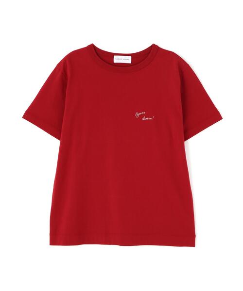 human woman(ヒューマンウーマン)の「◆Bonne chance 刺繍ロゴTシャツ(Tシャツ/カットソー・レディース・レッド/ブラウン/グレー・MEDIUM)」の7枚目の写真