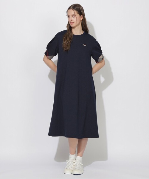 CB CRESTBRIDGE（シービークレストブリッジ）の「【Quiet checkシリーズ】ヘッジホッグTワンピース（ワンピース・レディース・グレー/ダークネイビー・M/S）」の2枚目の写真