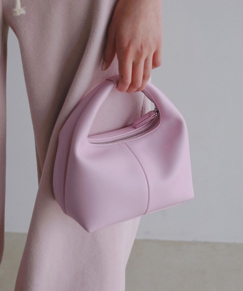 anuke（アンヌーク）の「Onehandle Leather Bag（ハンドバッグ・レディース・ピンク/アイボリー/ブラック・FREE）」の3枚目の写真