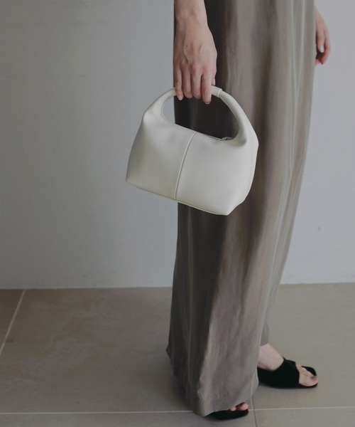 anuke（アンヌーク）の「Onehandle Leather Bag（ハンドバッグ・レディース・ピンク/アイボリー/ブラック・FREE）」の5枚目の写真