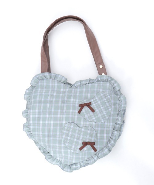 axes femme（アクシーズファム）の「チェックハートバッグ（ショルダーバッグ・レディース・ミント/グレー/ピンク・FREE）」の21枚目の写真