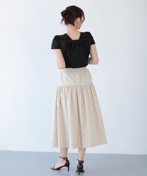 ドット刺繍ギャザースカート（スカート）｜Fit more（フィットモア）の
