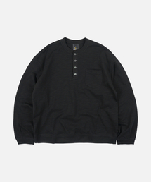 FRIZMWORKS（フリズムワークス）の「SLUB HENLEY NECK L/S TEE _ BLACK（Tシャツ/カットソー）」