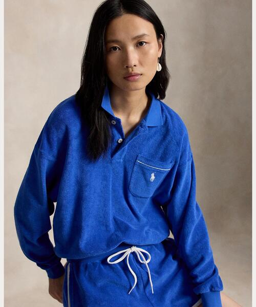 Terry Long Sleeve Polo Shirt — трикотажное поло с длинным рукавом (терри)