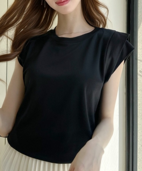 Ada.（エイダ）の「袖レイヤード フレンチスリーブカットソー（Tシャツ/カットソー・レディース・ホワイト/ブラック/ベージュ・FREE）」の8枚目の写真