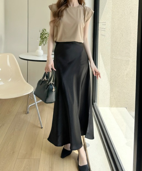Ada.（エイダ）の「袖レイヤード フレンチスリーブカットソー（Tシャツ/カットソー・レディース・ホワイト/ブラック/ベージュ・FREE）」の10枚目の写真