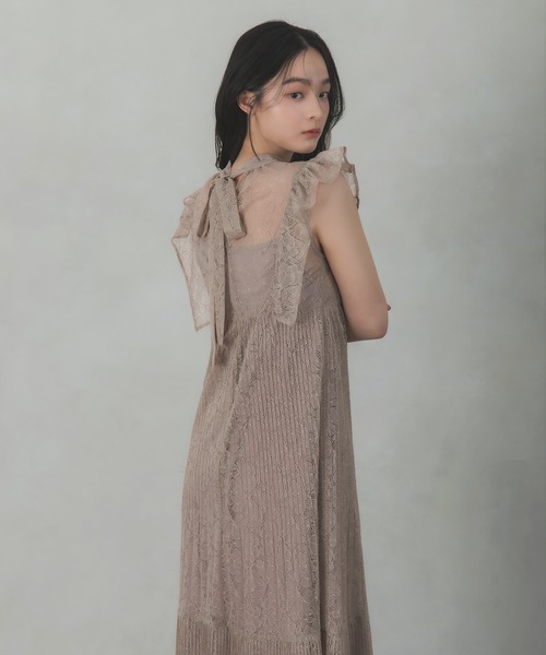 Rose of Sharon(ローズオブシャロン)の「総レースシアー肩フリルドレス(ドレス・レディース・イエロー/チャコール/ピンク/ブラウン/グリーン/ブルー/ブラック・S/M)」の15枚目の写真