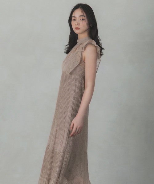 Rose of Sharon(ローズオブシャロン)の「総レースシアー肩フリルドレス(ドレス・レディース・イエロー/チャコール/ピンク/ブラウン/グリーン/ブルー/ブラック・S/M)」の16枚目の写真