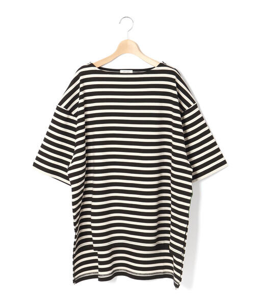 LIBERCORE par BEBE（リベルコアパルベベ）の「ミラノリブボーダー半袖ワイドバスクTシャツ大人親子お揃い(140~175cm)（Tシャツ/カットソー・レディース・ブラック系その他/ブルー系その他2・M/L/S）」の16枚目の写真
