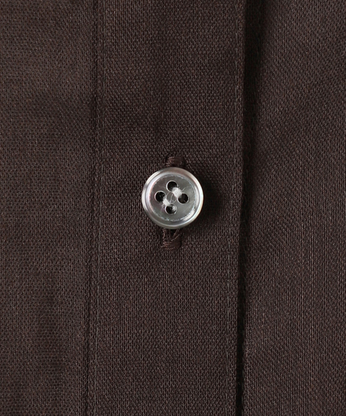 Spick & Span（スピックアンドスパン）の「《セットアップ可 / 》ラミーブレンドフレンチスリーブシャツ（シャツ/ブラウス・レディース・イエロー/ベージュ系その他/ブラウン・FREE）」の14枚目の写真