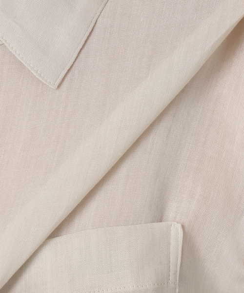 Spick & Span（スピックアンドスパン）の「《セットアップ可 / 》ラミーブレンドフレンチスリーブシャツ（シャツ/ブラウス・レディース・イエロー/ベージュ系その他/ブラウン・FREE）」の18枚目の写真