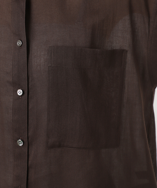 Spick & Span(スピックアンドスパン)の「《セットアップ可》ラミーブレンドフレンチスリーブシャツ(シャツ/ブラウス・レディース・イエロー/ベージュ系その他/ブラウン・FREE)」の10枚目の写真