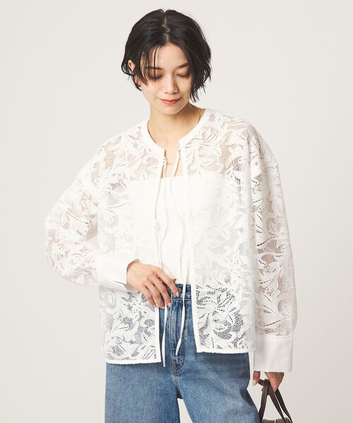 green label relaxing レース ハオリ　ブラウス レース ハオリ ブラウス（シャツ/ブラウス）｜green label relaxing