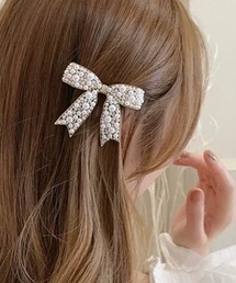 リボン ビジュー」に該当するバレッタ/ヘアクリップファッション通販