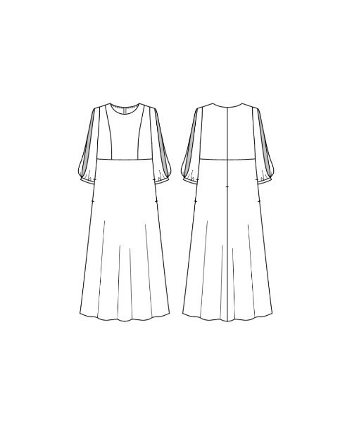 White Collection(ホワイトコレクション)の「喪服・礼服【洗えるフォーマル】ボリュームシフォン袖フレアワンピース(ワンピース・レディース・ブラック・M/S/3L(UB-)/LL/L)」の2枚目の写真