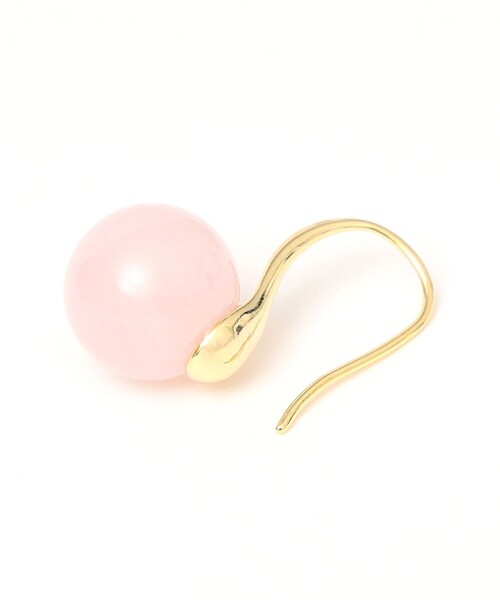 quaranciel(カランシエル)の「quaranciel: ゴールド フック ストーン ピアス(ピアス(両耳用)・レディース・ライトグリーン/ピンク/ブラウン・ONE SIZE)」の4枚目の写真