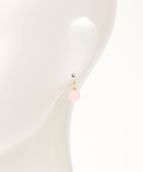 quaranciel(カランシエル)の「quaranciel: ゴールド フック ストーン ピアス(ピアス(両耳用)・レディース・ライトグリーン/ピンク/ブラウン・ONE SIZE)」の5枚目の写真