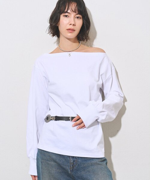 Whim Gazette(ウィムガゼット)の「ヴィンテージワンショルプルオーバー(Tシャツ/カットソー・レディース・ブラウン/ベージュ/オフホワイト・FREE)」の10枚目の写真