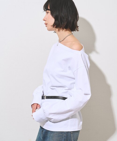 Whim Gazette(ウィムガゼット)の「ヴィンテージワンショルプルオーバー(Tシャツ/カットソー・レディース・ブラウン/ベージュ/オフホワイト・FREE)」の8枚目の写真