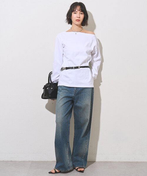 Whim Gazette(ウィムガゼット)の「ヴィンテージワンショルプルオーバー(Tシャツ/カットソー・レディース・ブラウン/ベージュ/オフホワイト・FREE)」の5枚目の写真