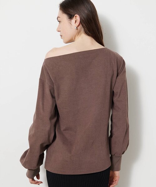 Whim Gazette(ウィムガゼット)の「ヴィンテージワンショルプルオーバー(Tシャツ/カットソー・レディース・ブラウン/ベージュ/オフホワイト・FREE)」の21枚目の写真