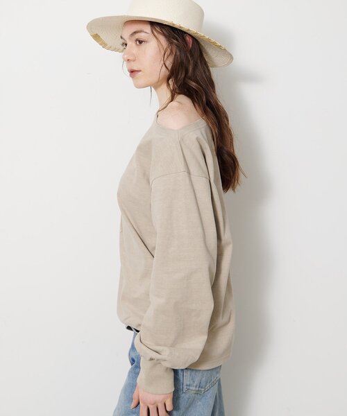 Whim Gazette(ウィムガゼット)の「ヴィンテージワンショルプルオーバー(Tシャツ/カットソー・レディース・ブラウン/ベージュ/オフホワイト・FREE)」の15枚目の写真