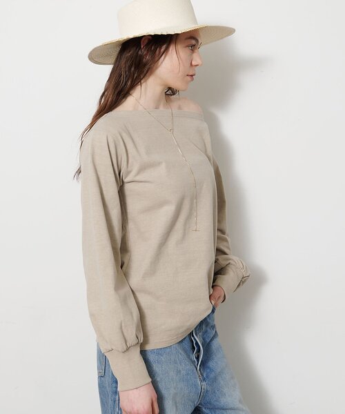 Whim Gazette(ウィムガゼット)の「ヴィンテージワンショルプルオーバー(Tシャツ/カットソー・レディース・ブラウン/ベージュ/オフホワイト・FREE)」の14枚目の写真