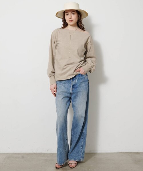 Whim Gazette(ウィムガゼット)の「ヴィンテージワンショルプルオーバー(Tシャツ/カットソー・レディース・ブラウン/ベージュ/オフホワイト・FREE)」の12枚目の写真