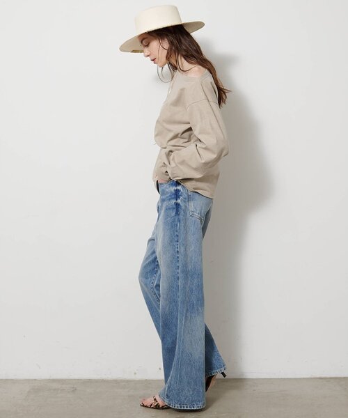 Whim Gazette(ウィムガゼット)の「ヴィンテージワンショルプルオーバー(Tシャツ/カットソー・レディース・ブラウン/ベージュ/オフホワイト・FREE)」の4枚目の写真