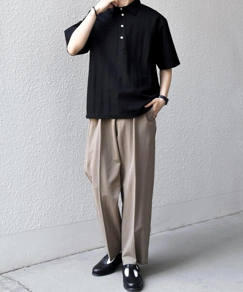 SHIPS any(シップス エニィ)の「SHIPS any:〈接触冷感/ストレッチ〉360° THE CIRCLE STRETCH リネン ミックス ポロシャツ(セットアップ対応)◇(ポロシャツ・メンズ・カーキ/ブラック/ネイビー・LARGE/MEDIUM/SMALL/X-LARGE)」の15枚目の写真