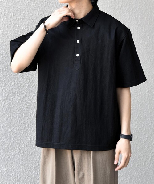 SHIPS any(シップス エニィ)の「SHIPS any:〈接触冷感/ストレッチ〉360° THE CIRCLE STRETCH リネン ミックス ポロシャツ(セットアップ対応)◇(ポロシャツ・メンズ・カーキ/ブラック/ネイビー・LARGE/MEDIUM/SMALL/X-LARGE)」の17枚目の写真